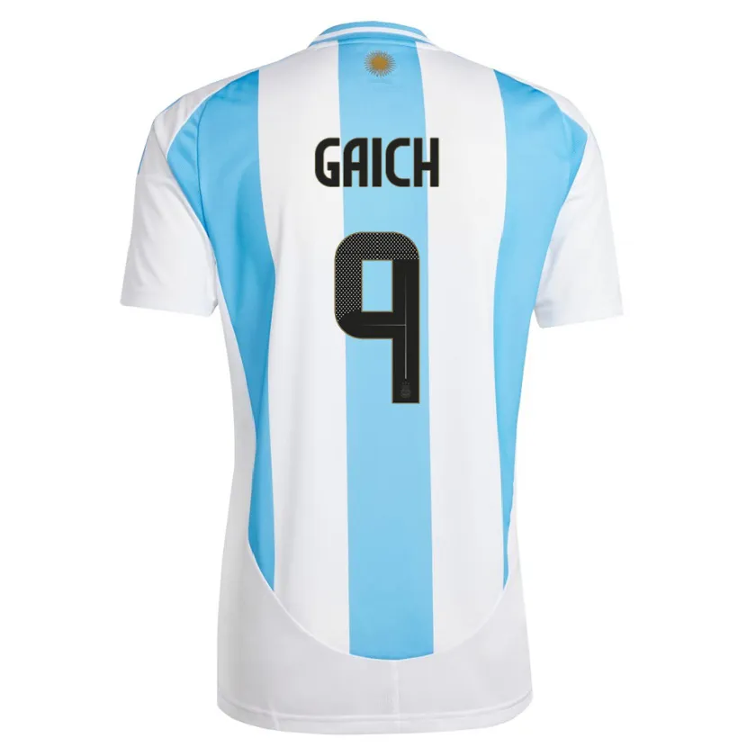 Danxen Homem Camisola Argentina Adolfo Gaich #9 Branco Azul Principal 24-26 Camisa