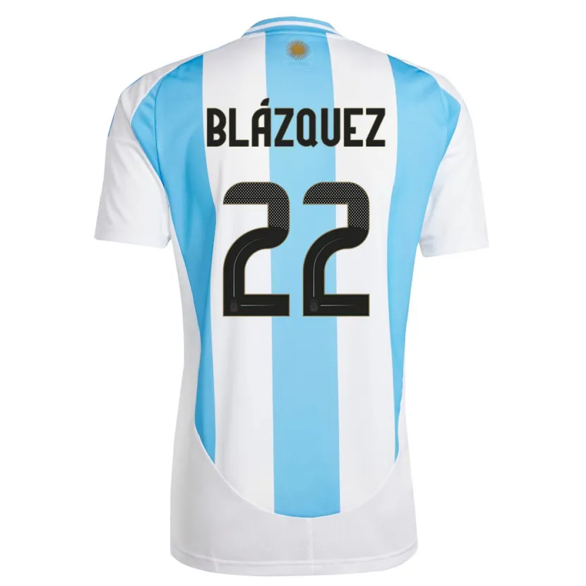 Danxen Homem Camisola Argentina Joaquin Blazquez #22 Branco Azul Principal 24-26 Camisa