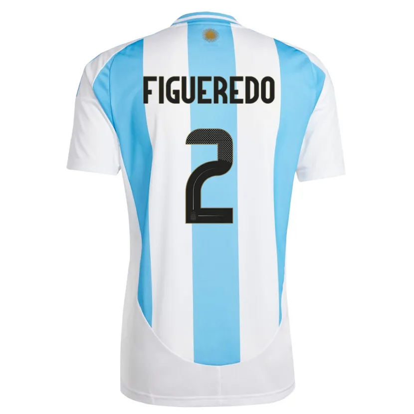 Danxen Homem Camisola Argentina Leandro Figueredo #2 Branco Azul Principal 24-26 Camisa