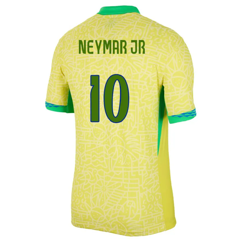 Danxen Homem Camisola Brasil Neymar #10 Amarelo Principal 24-26 Camisa