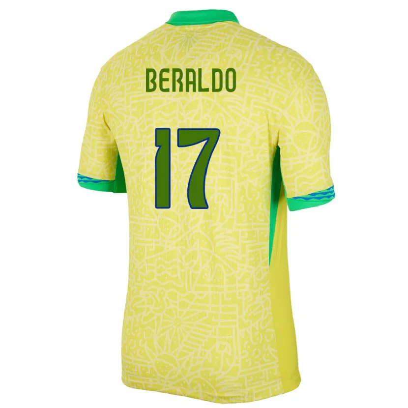 Danxen Homem Camisola Brasil Lucas Beraldo #17 Amarelo Principal 24-26 Camisa