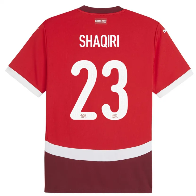 Danxen Homem Camisola Suiça Xherdan Shaqiri #23 Vermelho Principal 24-26 Camisa