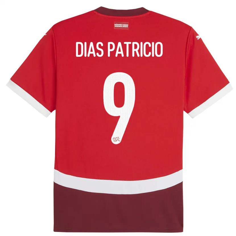 Danxen Homem Camisola Suiça Alexandre Dias Patricio #9 Vermelho Principal 24-26 Camisa
