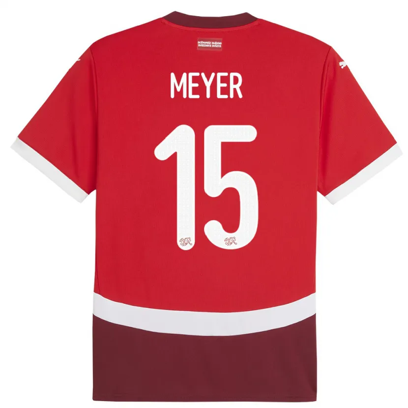 Danxen Homem Camisola Suiça Leny Meyer #15 Vermelho Principal 24-26 Camisa