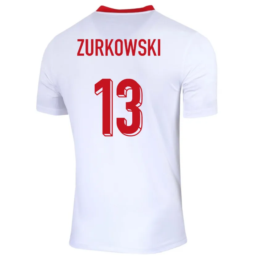 Danxen Homem Camisola Polónia Szymon Zurkowski #13 Branco Principal 24-26 Camisa