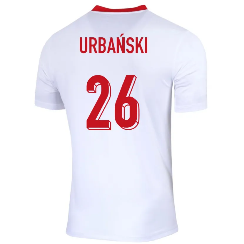 Danxen Homem Camisola Polónia Kacper Urbanski #26 Branco Principal 24-26 Camisa