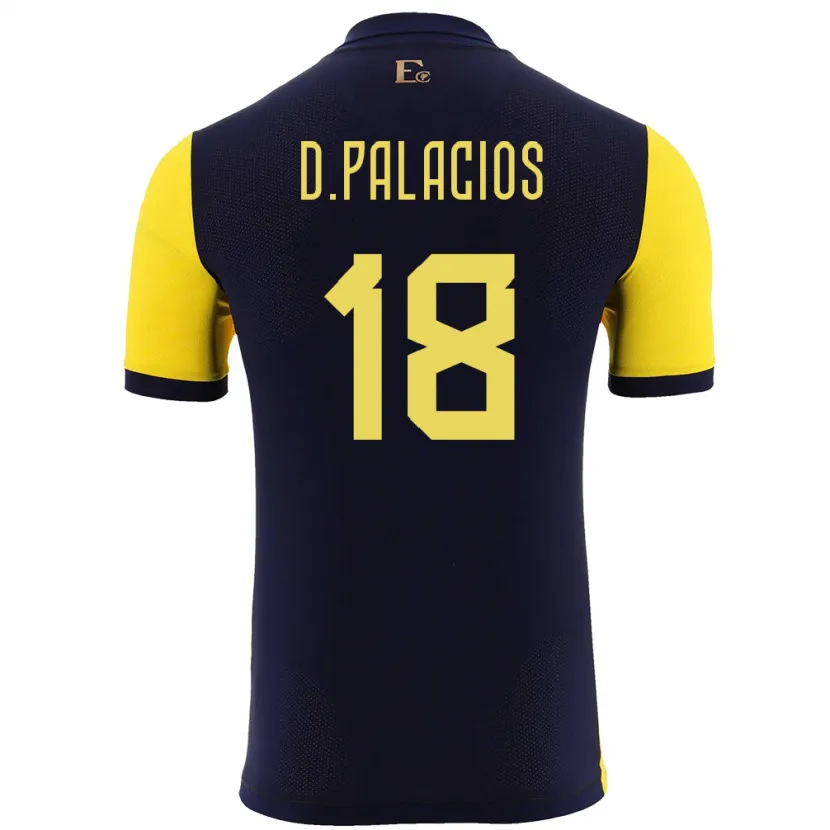 Danxen Homem Camisola Equador Diego Palacios #18 Amarelo Principal 24-26 Camisa