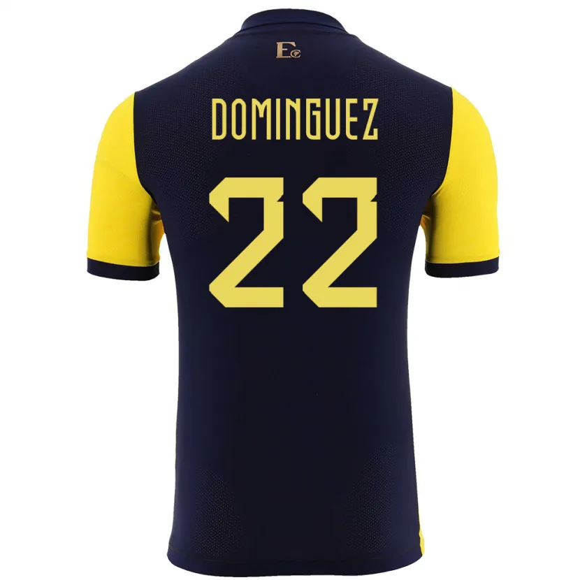 Danxen Homem Camisola Equador Alexander Dominguez #22 Amarelo Principal 24-26 Camisa