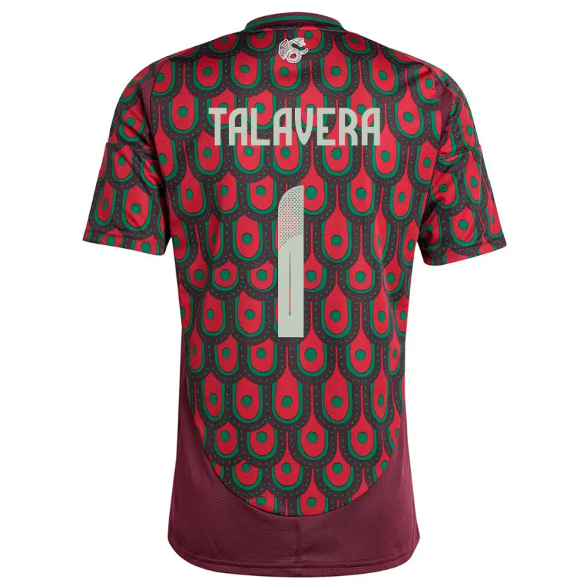 Danxen Homem Camisola México Alfredo Talavera #1 Marrom Principal 24-26 Camisa