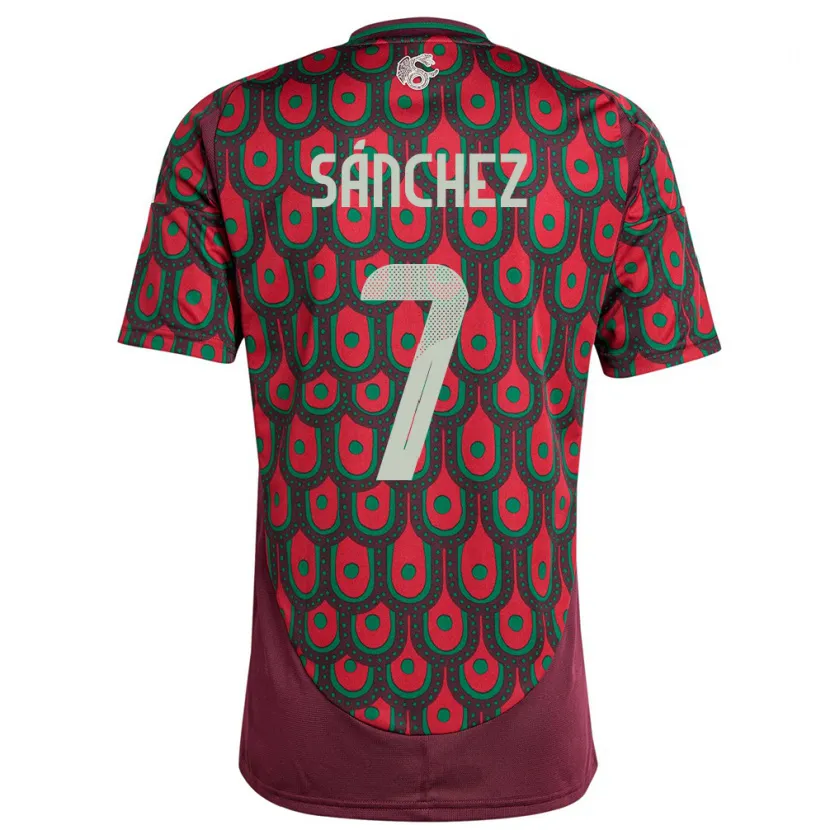 Danxen Homem Camisola México Maria Sanchez #7 Marrom Principal 24-26 Camisa