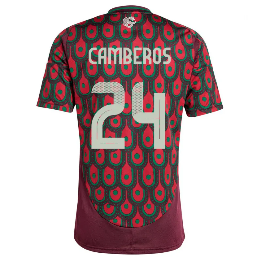 Danxen Homem Camisola México Scarlett Camberos #24 Marrom Principal 24-26 Camisa