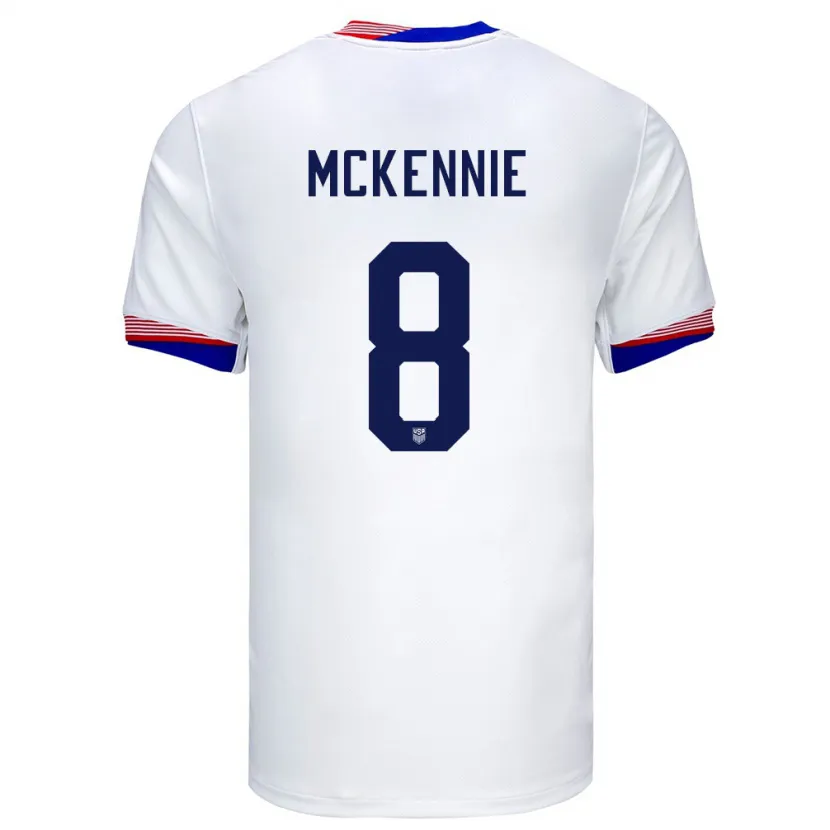Danxen Homem Camisola Estados Unidos Weston Mckennie #8 Branco Principal 24-26 Camisa