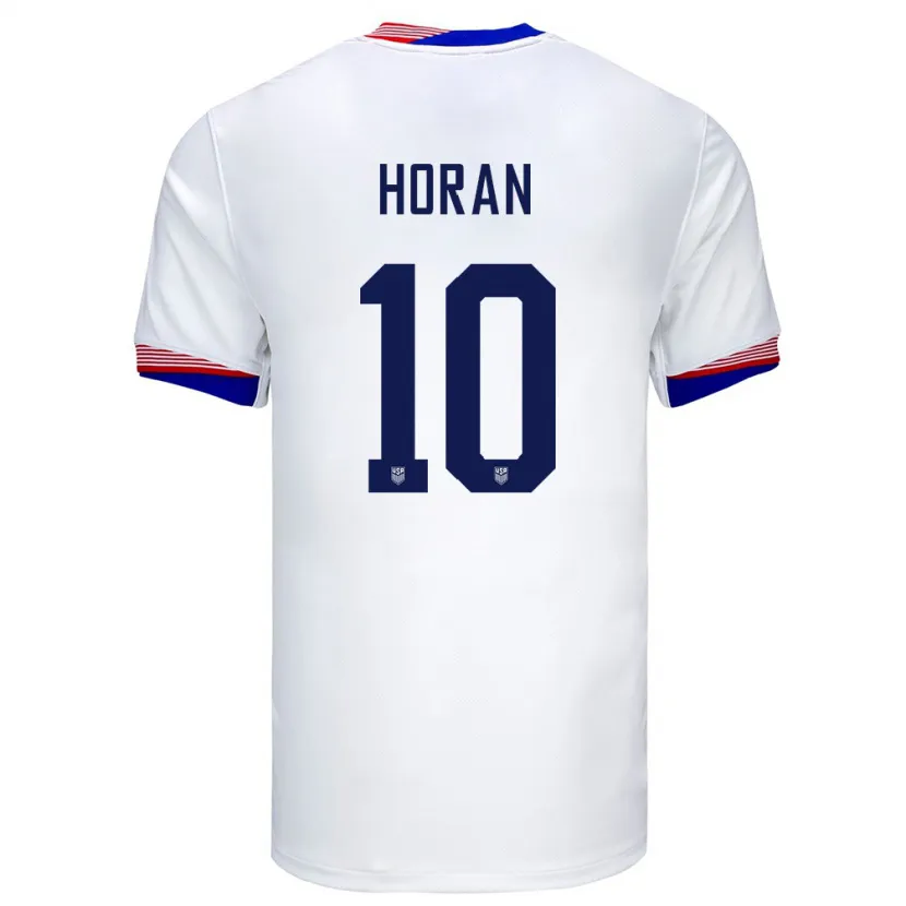 Danxen Homem Camisola Estados Unidos Lindsey Horan #10 Branco Principal 24-26 Camisa