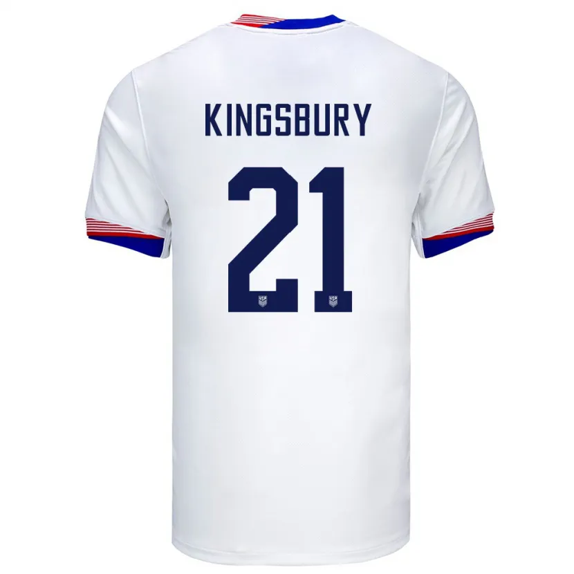 Danxen Homem Camisola Estados Unidos Aubrey Kingsbury #21 Branco Principal 24-26 Camisa