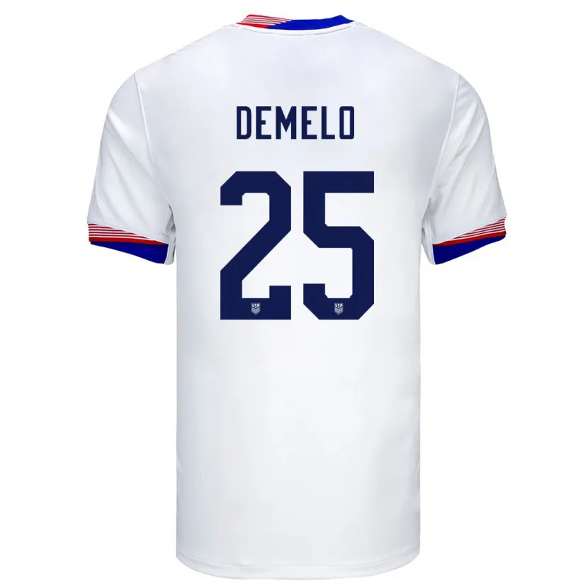 Danxen Homem Camisola Estados Unidos Savannah Demelo #25 Branco Principal 24-26 Camisa