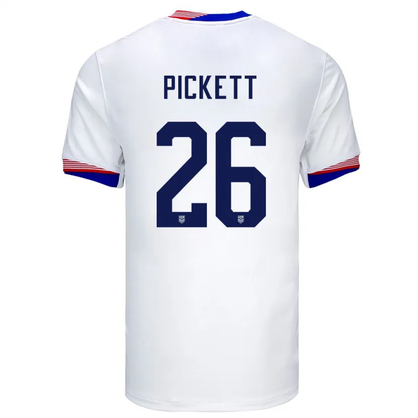 Danxen Homem Camisola Estados Unidos Carson Pickett #26 Branco Principal 24-26 Camisa