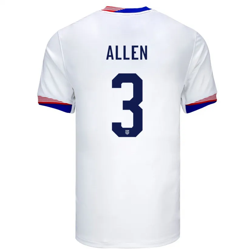 Danxen Homem Camisola Estados Unidos Noah Allen #3 Branco Principal 24-26 Camisa