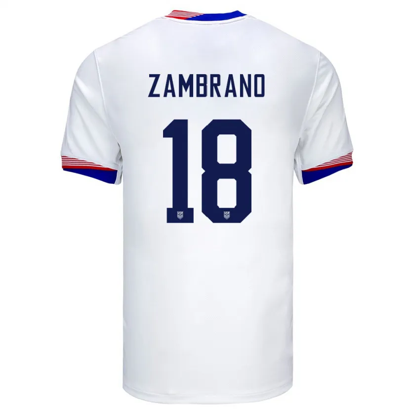 Danxen Homem Camisola Estados Unidos Marcos Zambrano #18 Branco Principal 24-26 Camisa
