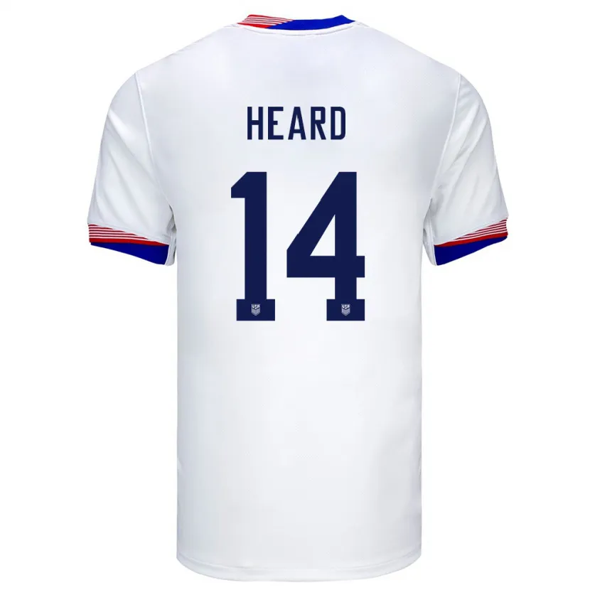 Danxen Homem Camisola Estados Unidos Aaron Heard #14 Branco Principal 24-26 Camisa
