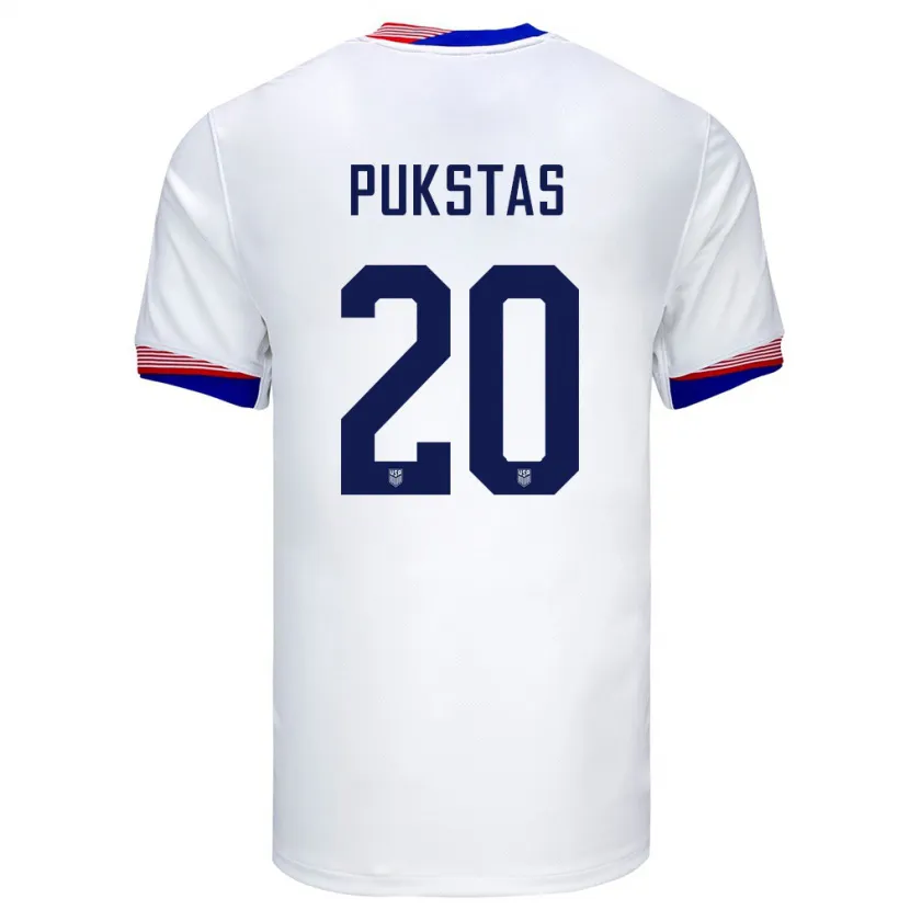 Danxen Homem Camisola Estados Unidos Rokas Pukstas #20 Branco Principal 24-26 Camisa