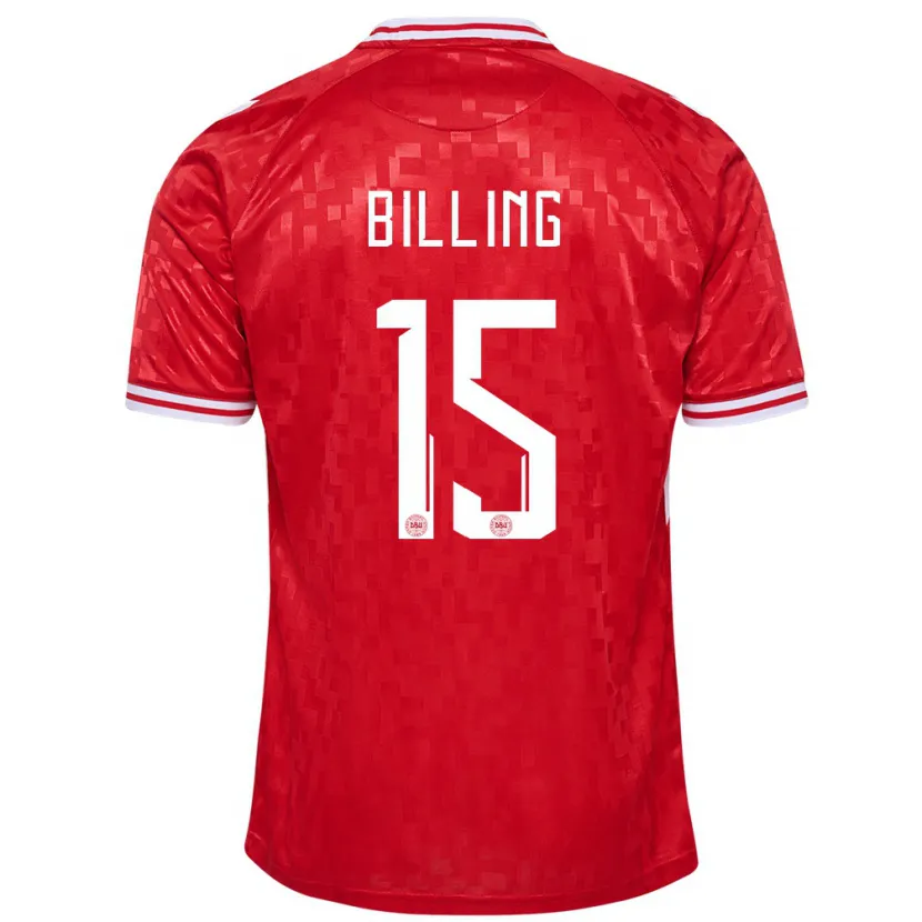Danxen Homem Camisola Dinamarca Philip Billing #15 Vermelho Principal 24-26 Camisa