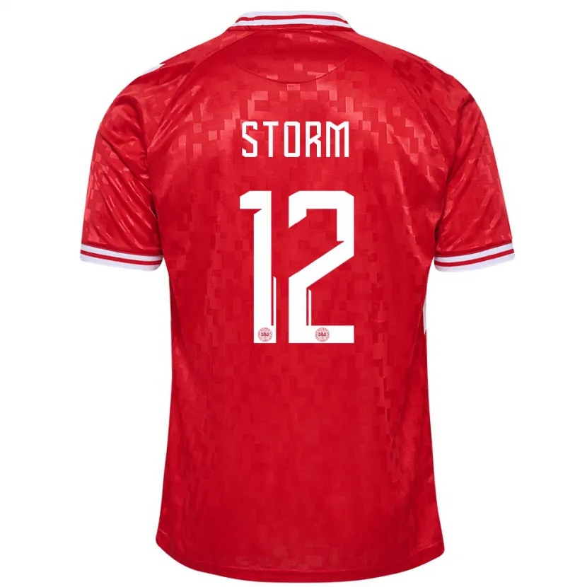 Danxen Homem Camisola Dinamarca Tobias Storm #12 Vermelho Principal 24-26 Camisa