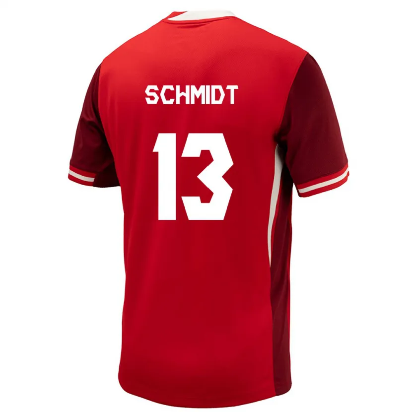 Danxen Homem Camisola Canadá Sophie Schmidt #13 Vermelho Principal 24-26 Camisa