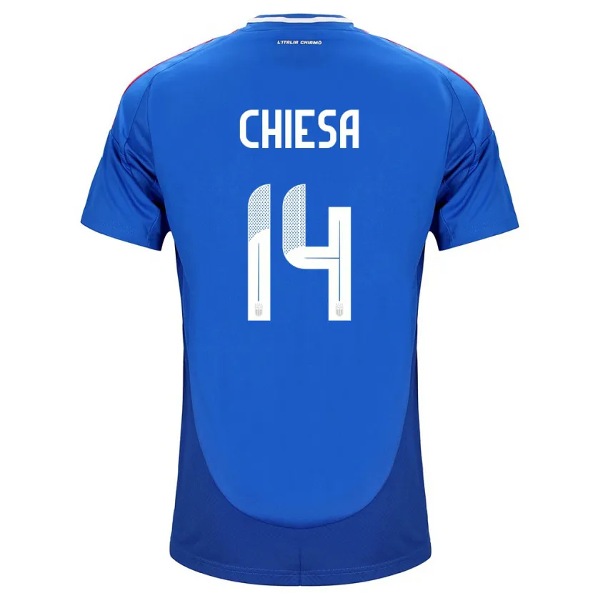 Danxen Homem Camisola Itália Federico Chiesa #14 Azul Principal 24-26 Camisa