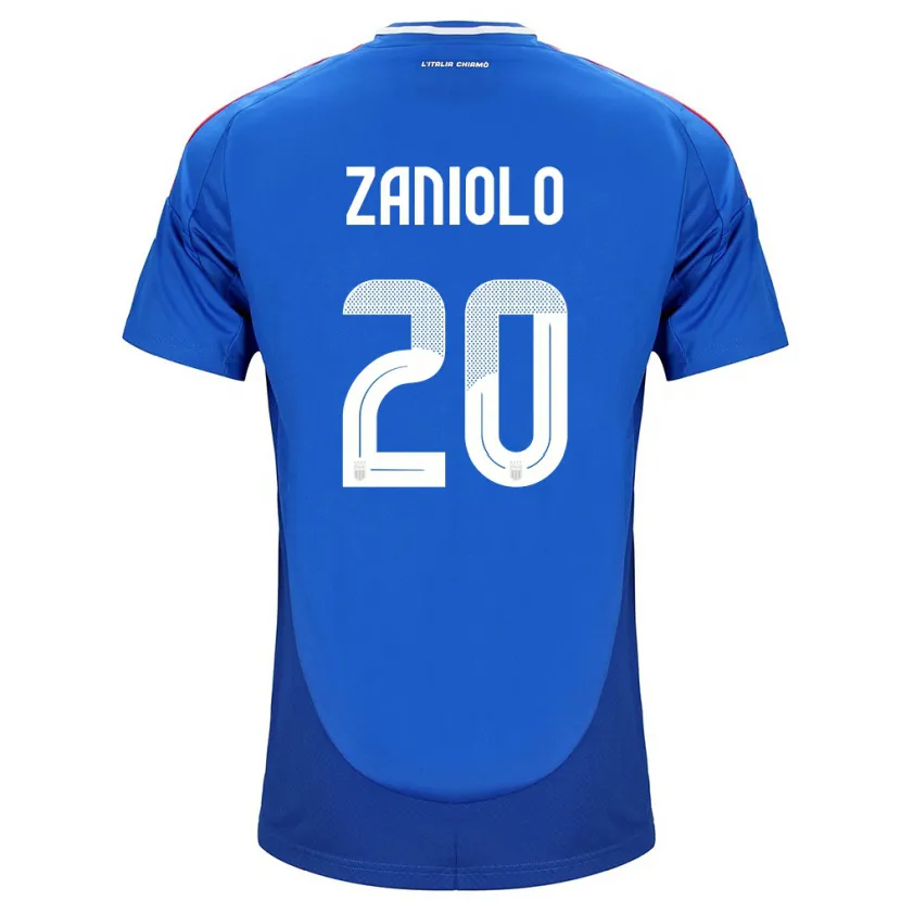 Danxen Homem Camisola Itália Nicolò Zaniolo #20 Azul Principal 24-26 Camisa