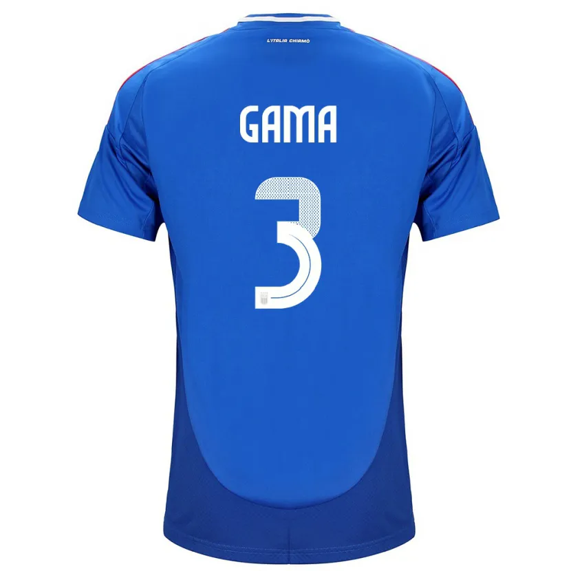 Danxen Homem Camisola Itália Sara Gama #3 Azul Principal 24-26 Camisa