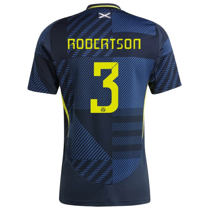 Danxen Homem Camisola Escócia Andrew Robertson #3 Azul Escuro Principal 24-26 Camisa