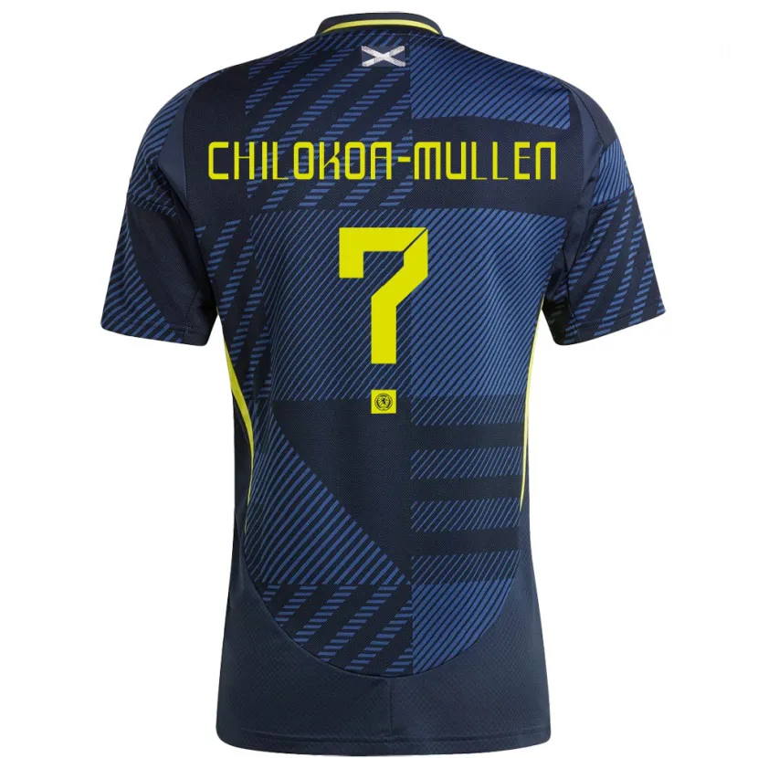 Danxen Homem Camisola Escócia Jeremiah Chilokoa-Mullen #0 Azul Escuro Principal 24-26 Camisa