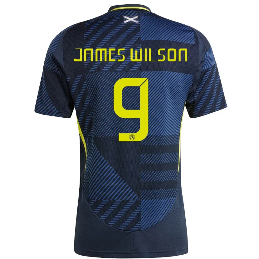 Danxen Homem Camisola Escócia James Wilson #9 Azul Escuro Principal 24-26 Camisa
