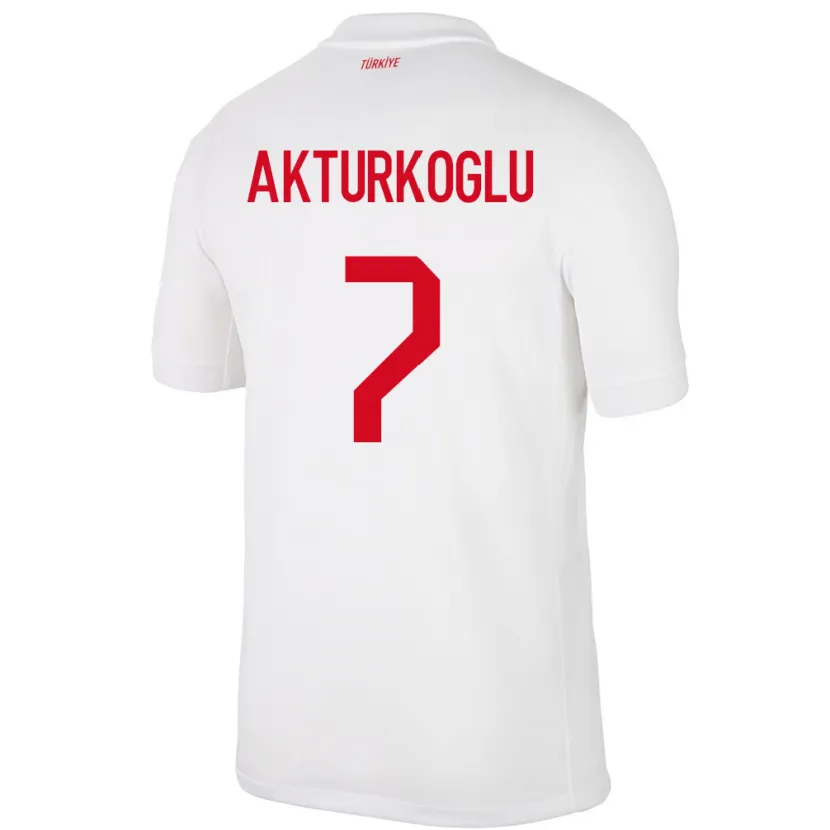 Danxen Homem Camisola Turquia Kerem Aktürkoğlu #7 Branco Principal 24-26 Camisa