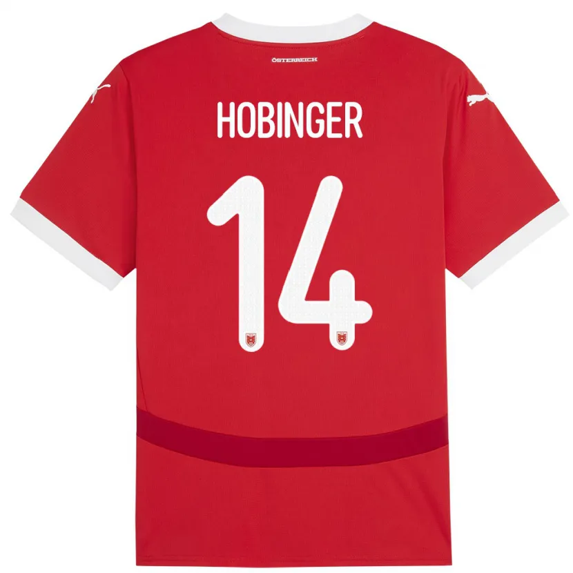 Danxen Homem Camisola Áustria Marie Höbinger #14 Vermelho Principal 24-26 Camisa