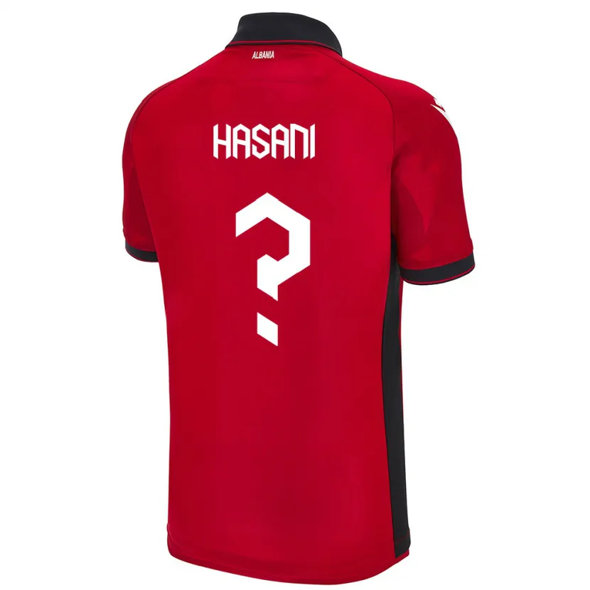 Danxen Homem Camisola Albânia Ron Hasani #0 Vermelho Principal 24-26 Camisa