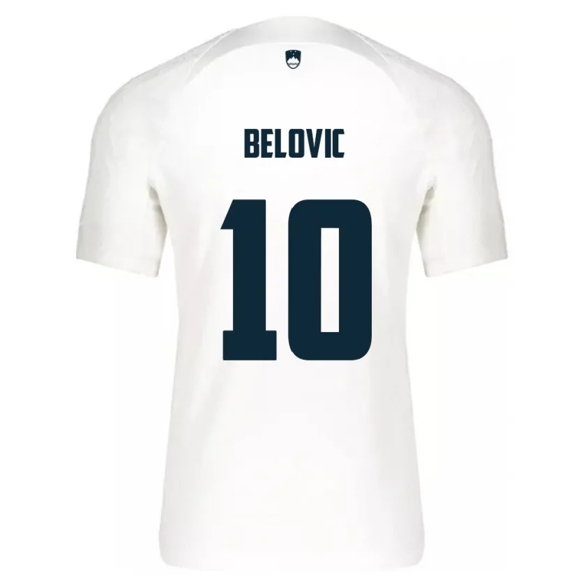 Danxen Homem Camisola Eslovênia Nik Belovic #10 Branco Principal 24-26 Camisa