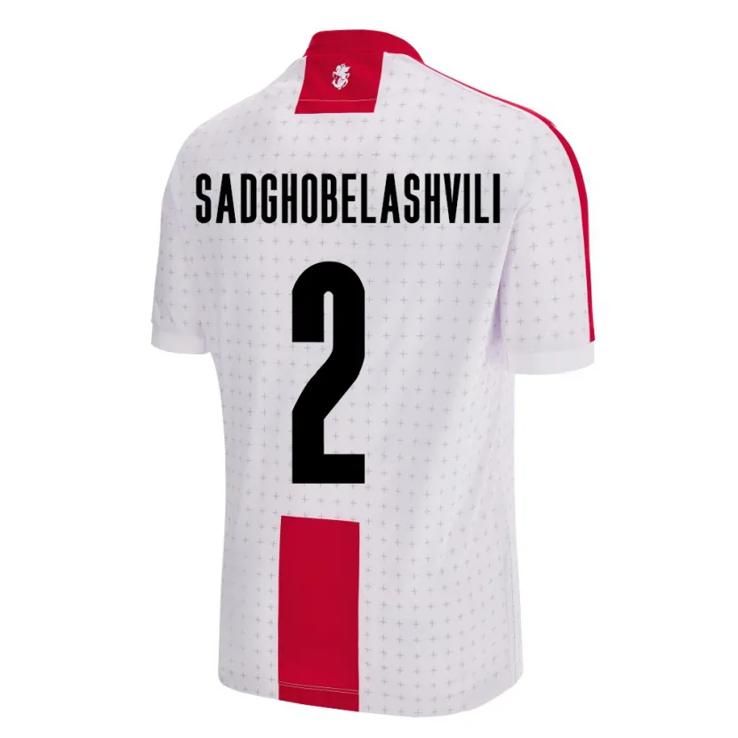 Danxen Homem Camisola Geórgia Gela Sadghobelashvili #2 Branco Principal 24-26 Camisa