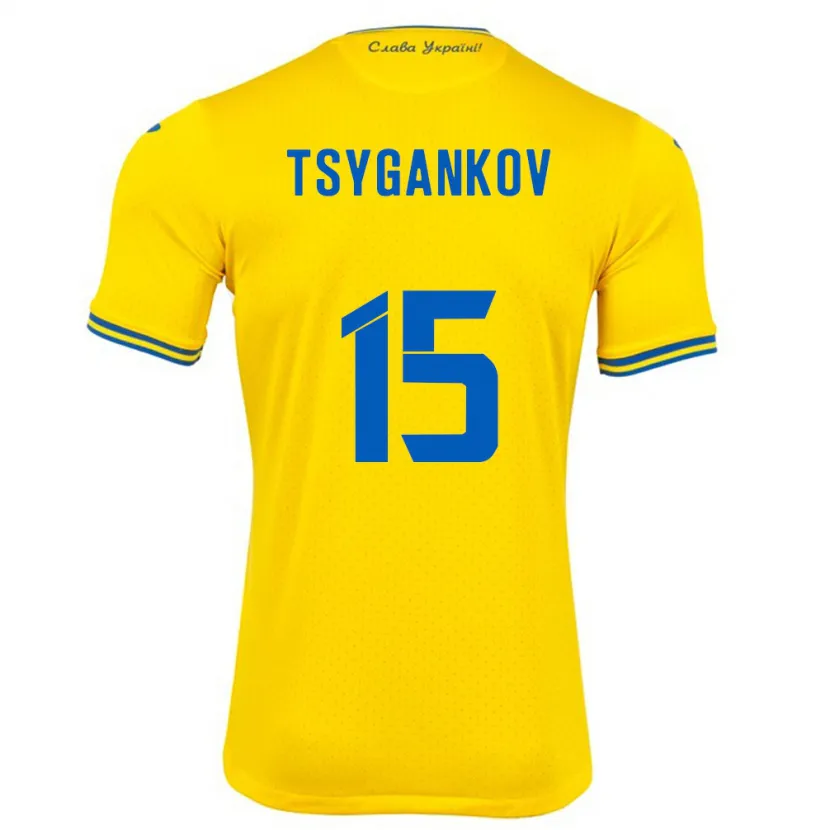 Danxen Homem Camisola Ucrânia Viktor Tsygankov #15 Amarelo Principal 24-26 Camisa