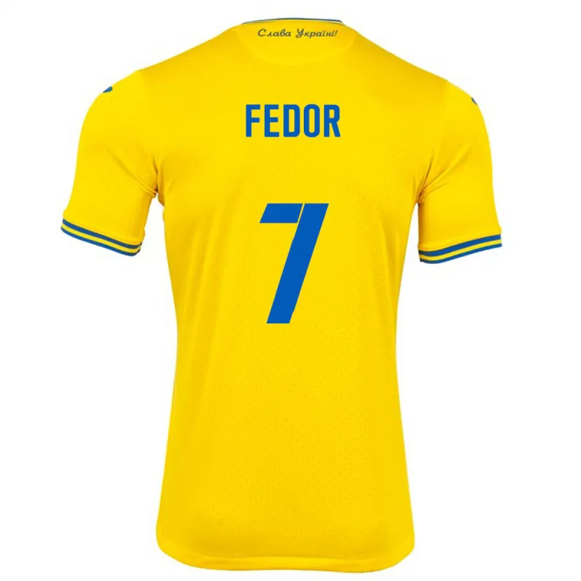 Danxen Homem Camisola Ucrânia Oleg Fedor #7 Amarelo Principal 24-26 Camisa