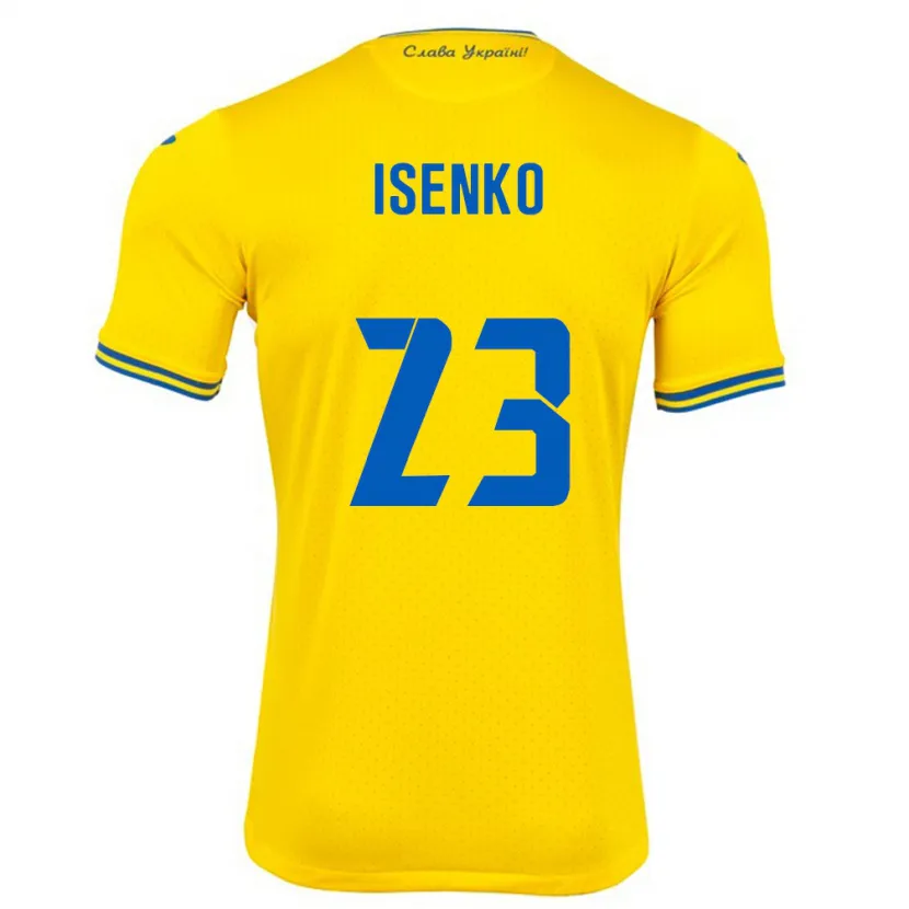 Danxen Homem Camisola Ucrânia Pavlo Isenko #23 Amarelo Principal 24-26 Camisa