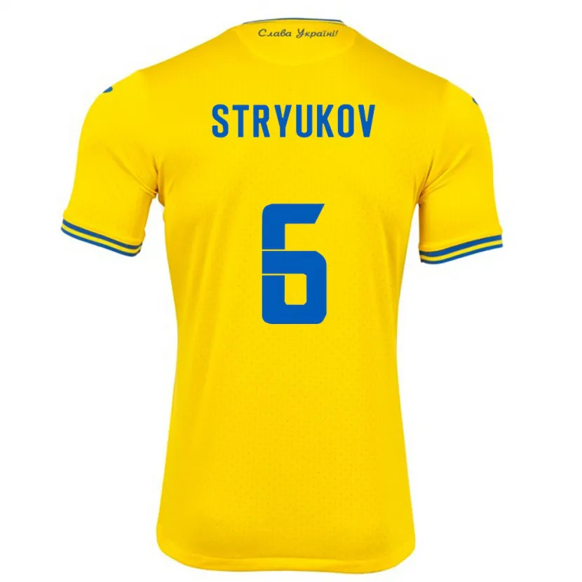 Danxen Homem Camisola Ucrânia Maksym Stryukov #6 Amarelo Principal 24-26 Camisa
