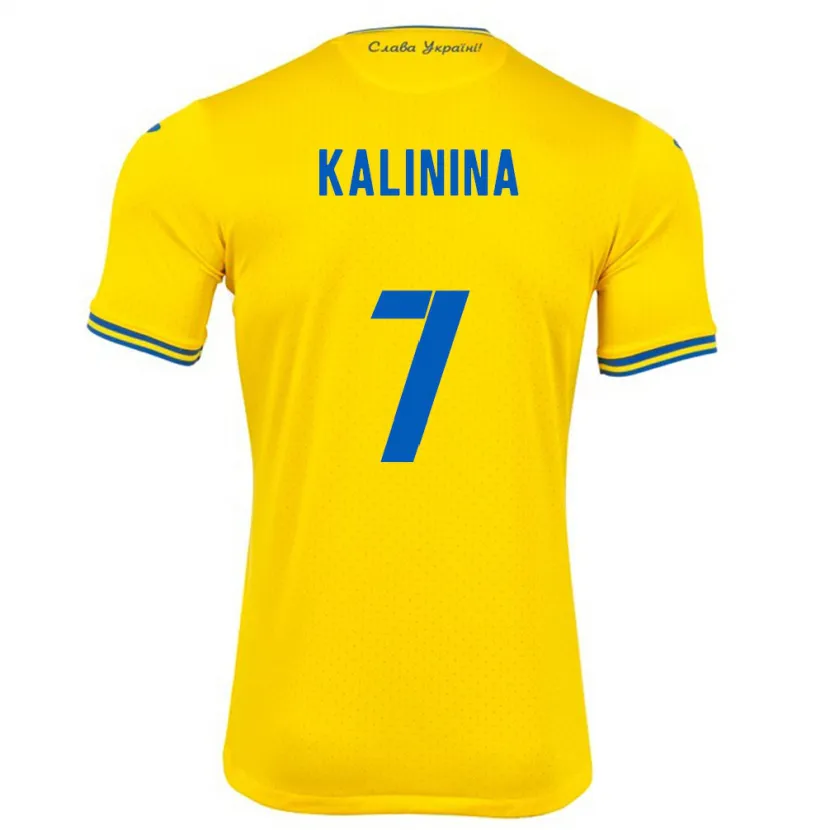 Danxen Homem Camisola Ucrânia Yana Kalinina #7 Amarelo Principal 24-26 Camisa