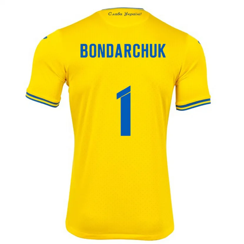Danxen Homem Camisola Ucrânia Daryna Bondarchuk #1 Amarelo Principal 24-26 Camisa