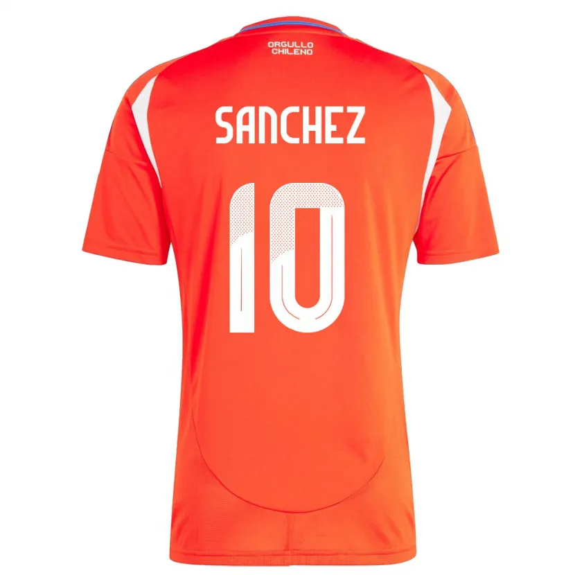 Danxen Homem Camisola Chile Alexis Sánchez #10 Vermelho Principal 24-26 Camisa