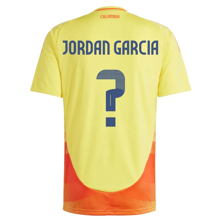 Danxen Homem Camisola Colômbia Jordan García #0 Amarelo Principal 24-26 Camisa