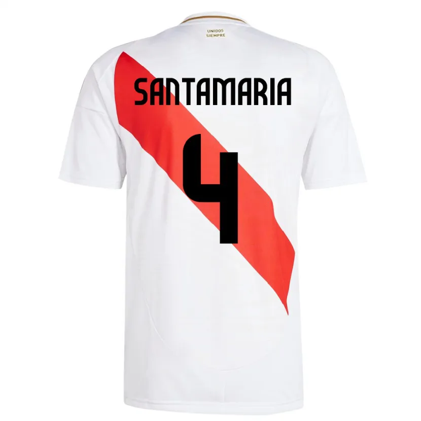 Danxen Homem Camisola Peru Anderson Santamaría #4 Branco Principal 24-26 Camisa