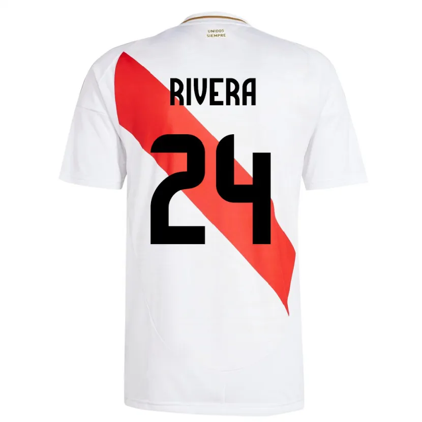 Danxen Homem Camisola Peru José Rivera #24 Branco Principal 24-26 Camisa