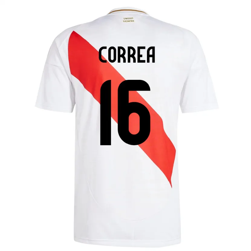 Danxen Homem Camisola Peru Eslyn Correa #16 Branco Principal 24-26 Camisa