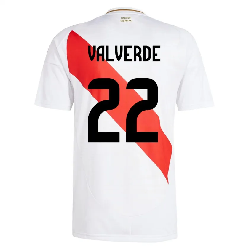 Danxen Homem Camisola Peru Malena Valverde #22 Branco Principal 24-26 Camisa